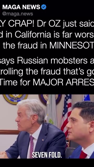 Politics - 2026 Dr OZ Uncovered CA Fraud Way Worst Than MN Russian And Somalian