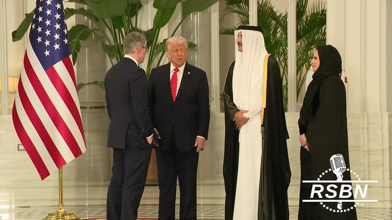 WATCH: President Trump Greets Dinner Guests in Doha, Qatar - 5/14/25