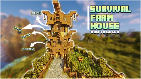Minecraft: How to Build ( Survival Farm House )