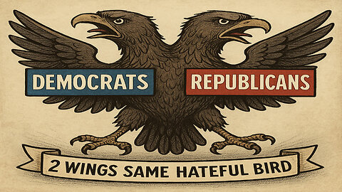 Demoncrats or Ratpublicans, 2 wings same hateful bird