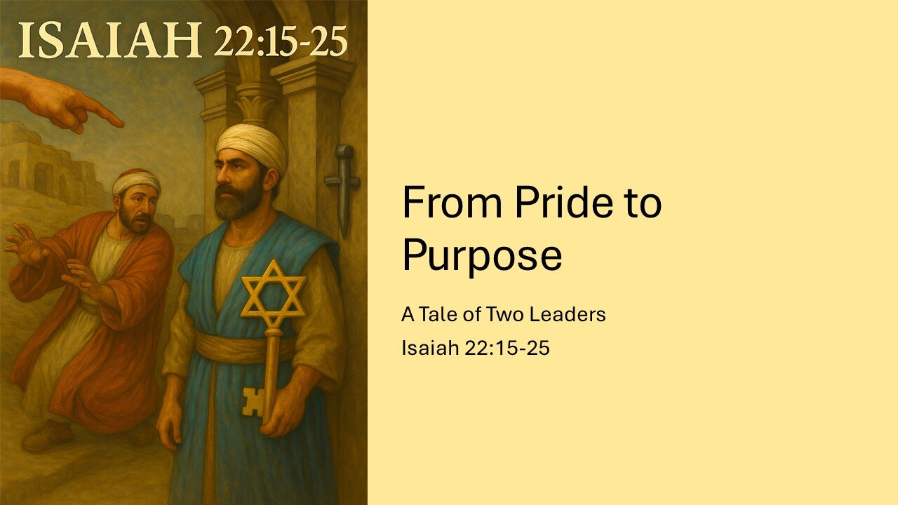 May 18, 2025 - "From Pride To Purpose: A Tale of Two Leaders" (Isaiah 22:15-25)