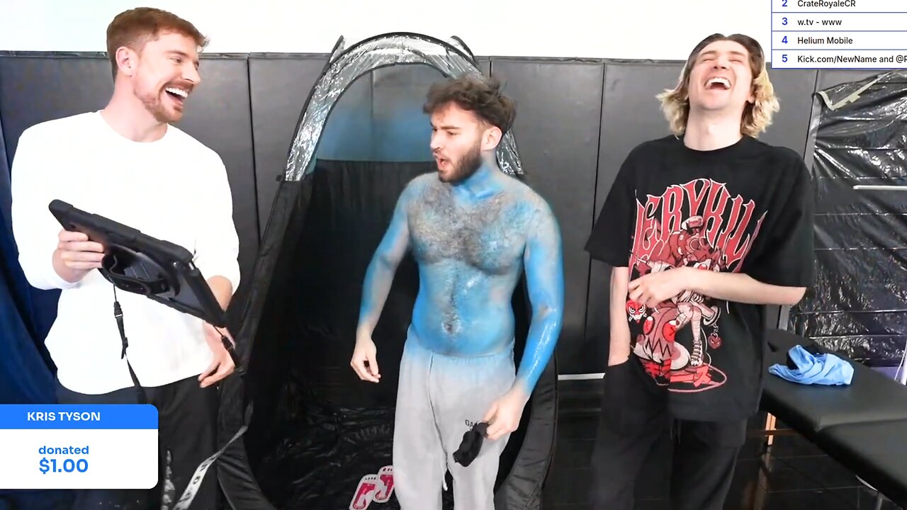 MrBeast Pranks Adin Ross with Blue Spray Tan