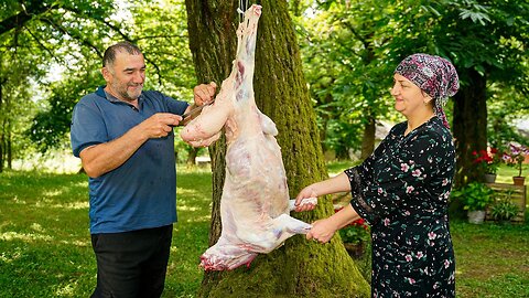 Delicious Shah Pilaf and Lamb Slaughtering