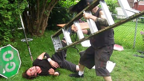 Grass Bag Ladder Match - Xristo VS Ric Roberts {2nd Round} CHW Backyard Wrestling