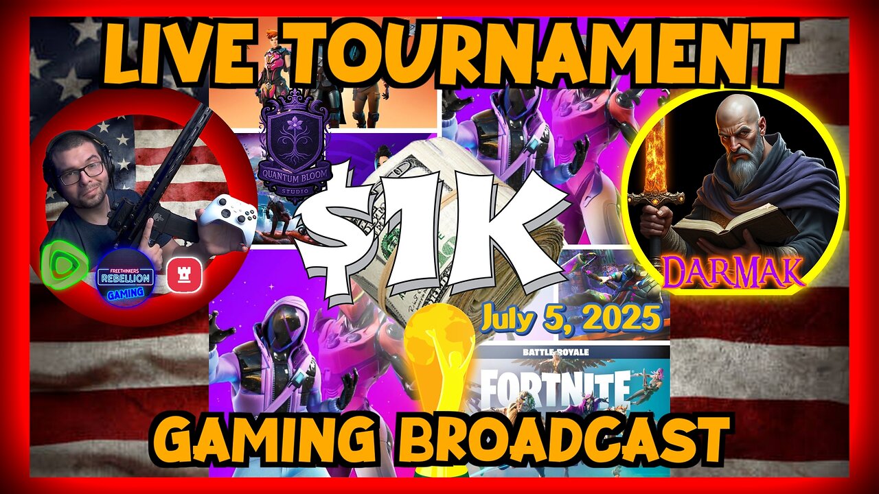 $1K LIVE FORTNITE Tournament with JEFF D. and Darmak. AEGIS Productions Rumble Tournament