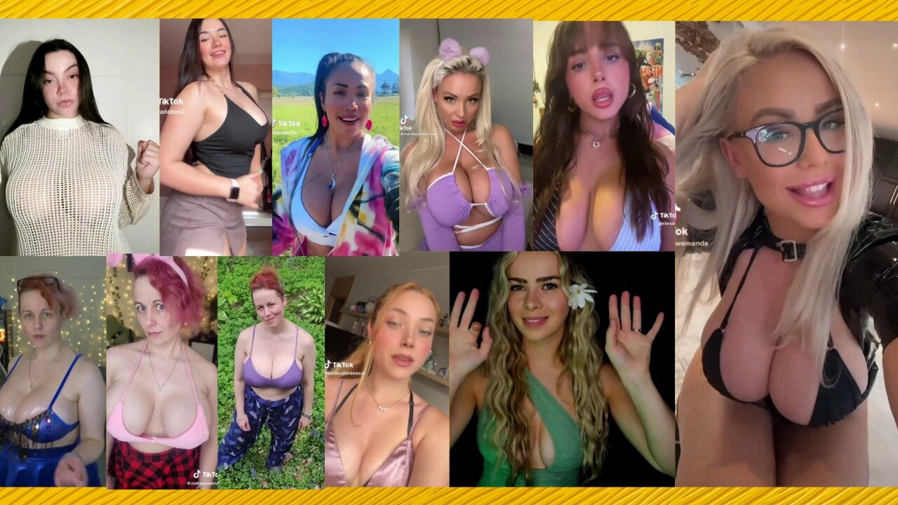Huge Boobs / No Bra / Hard Nipples 86 - Big bank tiktok challenge ❤️ClipchampGirls 2025