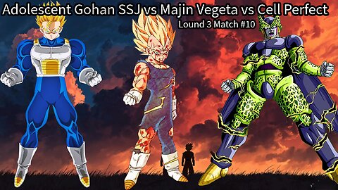 Lound 3 Match #10: Adolescent Gohan SSJ vs Majin Vegeta vs Cell Perfect (DB: RB 2 Tournament)