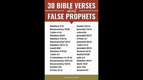 ⚠️ false prophets
