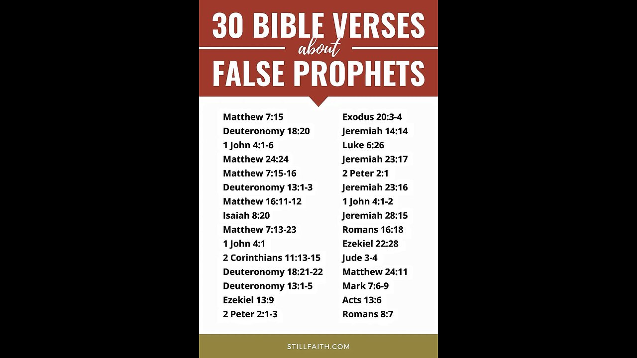 ⚠️ false prophets