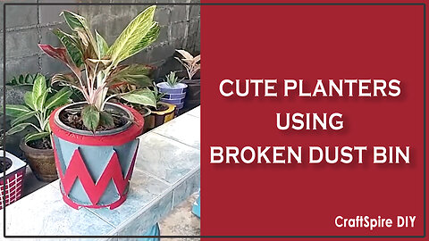 DIY Cute Cement Planters from Broken Dust Bin 🪴💡| Budget-Friendly Garden Decor Idea 🌿✨