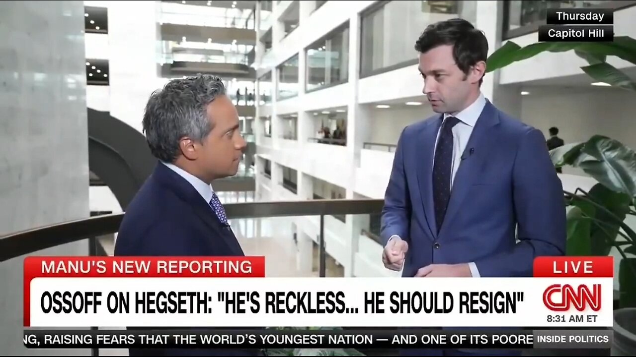 Sen Jon Osoff Calls On Pete Hegseth To Resign Over Signal Hoax