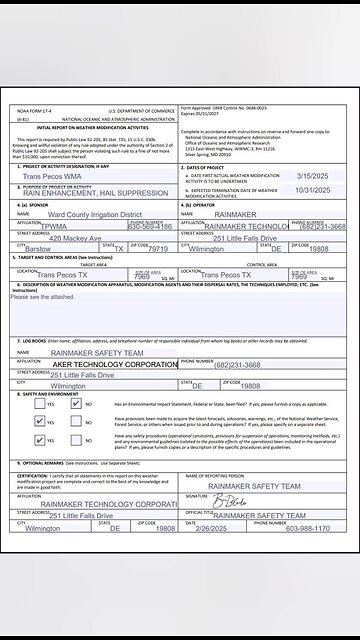 Documentation Proves Weather Modification Tech Is Being Used in Texas-Scheduled To End Oct 2025