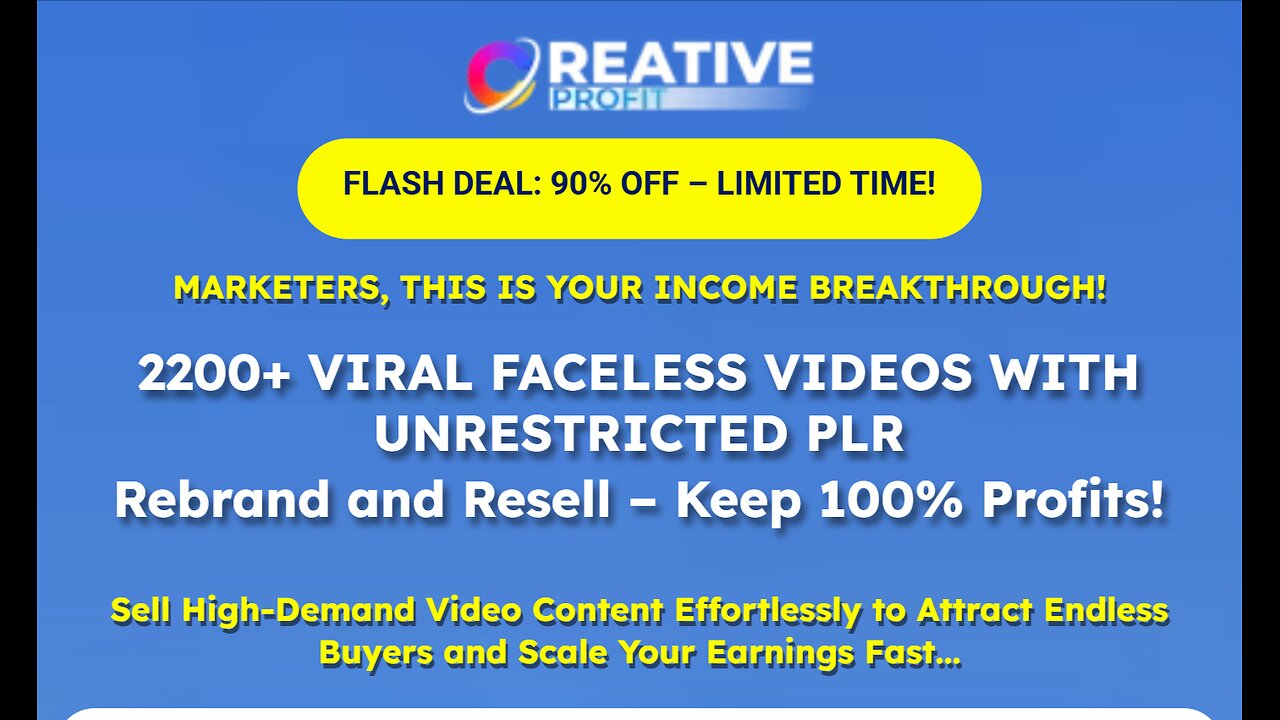 CreativeProfit: 2,200+ Premium Faceless Videos Available for Purchase!