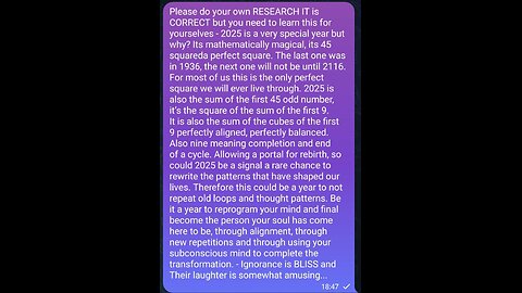 Perfect Square Prophecy 45 x 45 - Occult 2025 is a PORTAL