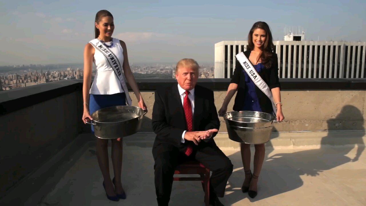 Donald Trump accepts the ALS Ice Bucket Challenge