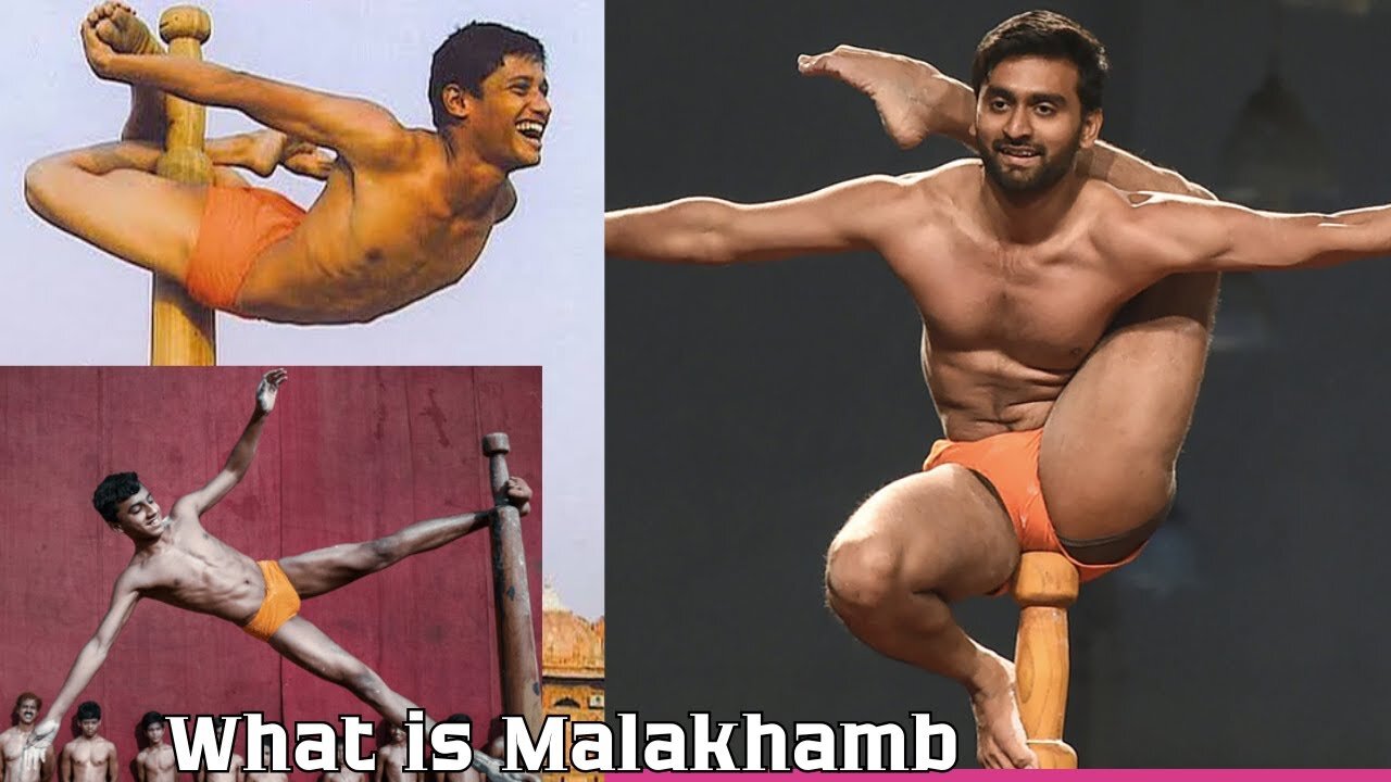 Art and Strength of Mallakhamb origin of pole dance and wrestling preparation. Ancient Indian Sport