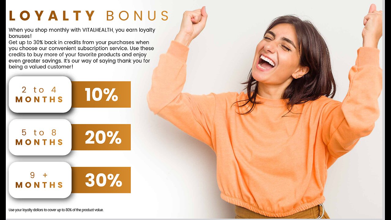 Vital Health Global Wellness Loyalty Bonus Program For Customers
