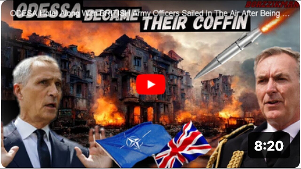 "Odessa Hotel and British Army Officers Airborne After Russian Attack"