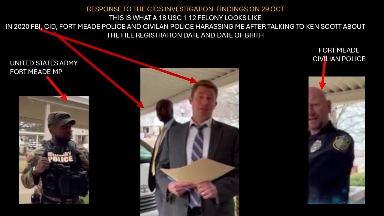 RESPONSE TO UNITED STATES INC FOREIGN CID AGENT STEVEN PFISTERM FT MEADE AND FT BENNING AGENT DURLIN