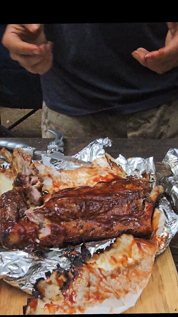 Fall Off the Bone Campfire Ribs || ASMR