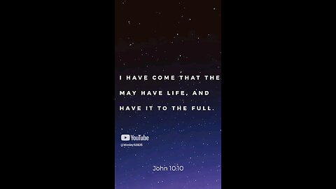 Scripture of the day is found in John 10:10