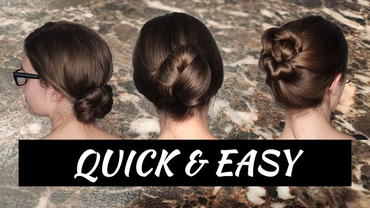 Three Quick and Easy Updos | Hair Buns in 3-Minutes Or Less!