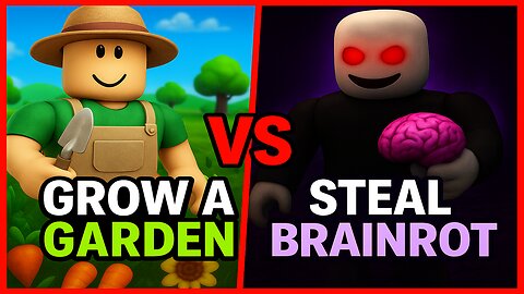 Steal a Brainrot vs Grow a Garden 🌱😂 Roblox Battle!