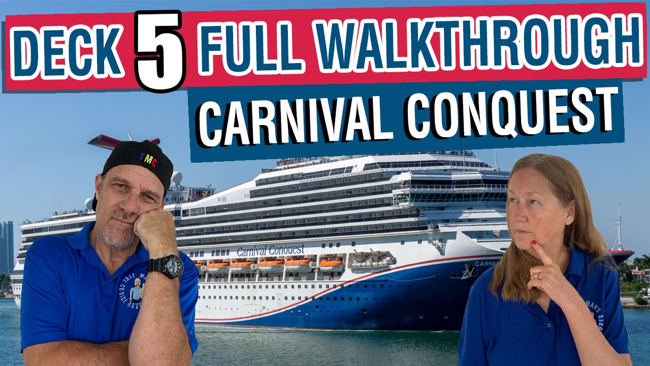 Exploring the Coolest Spots on Carnival Conquest Deck 5! | Tall Man's Cruise Adventures