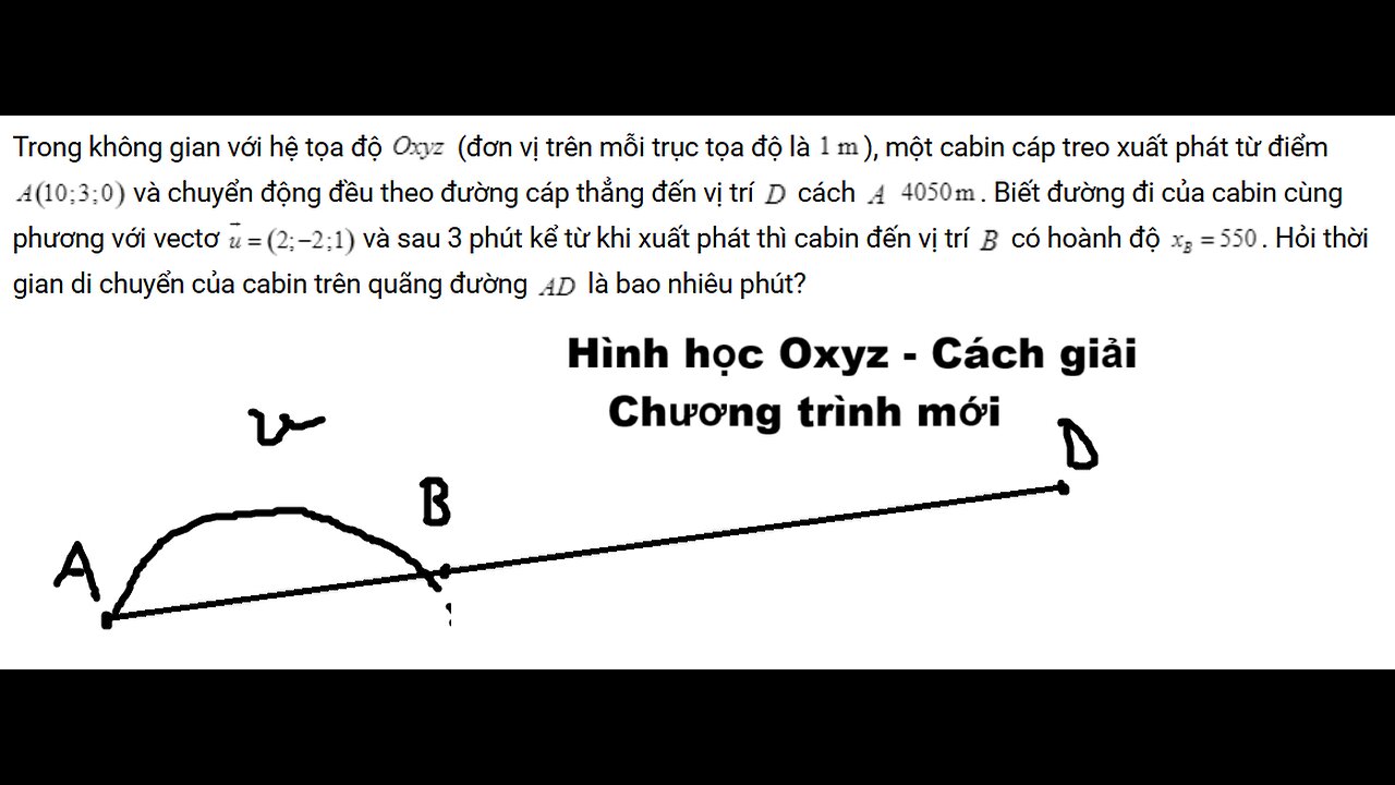 Toán 12: Hình Oxyz: Trong không gian với hệ tọa độ Oxyz ( đơn vị trên mỗi trục tọa độ là 1m)
