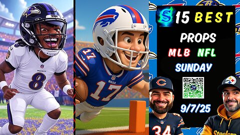🏈 BEST 15 NFL Player Props Picks & BETS for Week 1 | MLB PROPS | SUNDAY
