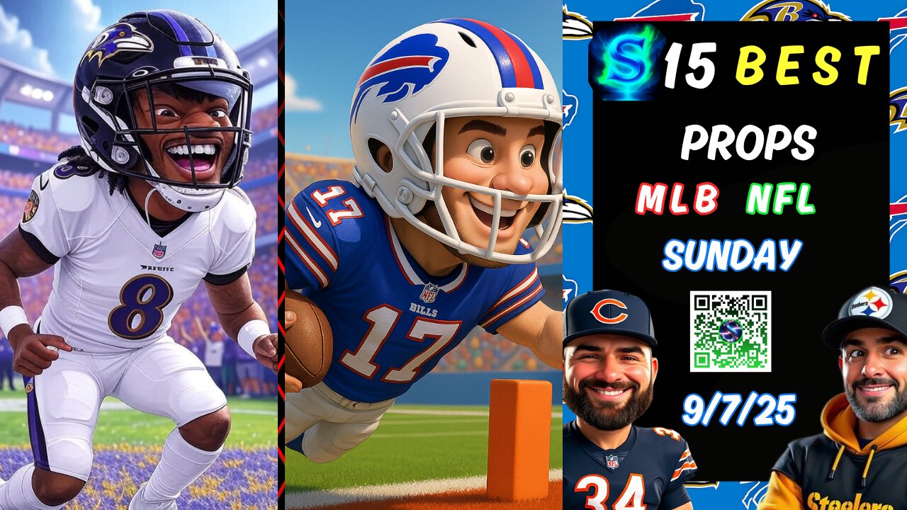 🏈 BEST 15 NFL Player Props Picks & BETS for Week 1 | MLB PROPS | SUNDAY