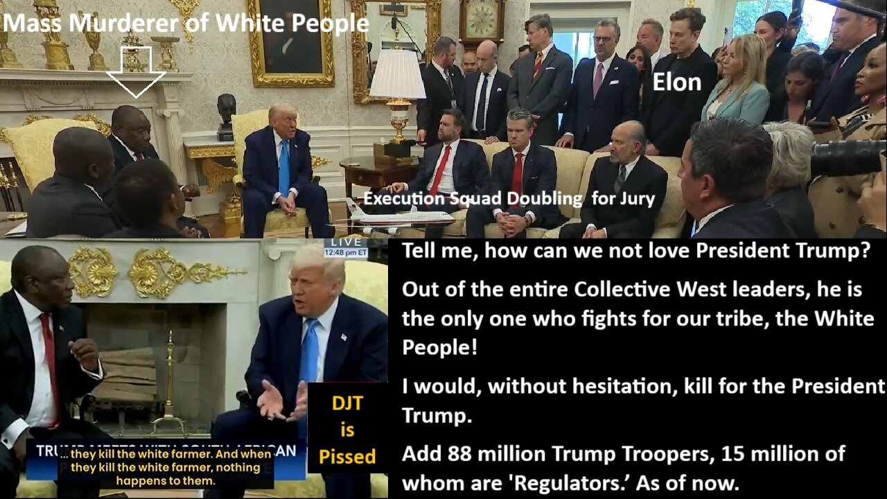 Tell me, how can we not love President Trump? Out of the entire Collective West leaders, he is the only one who fights for our tribe, the White People!