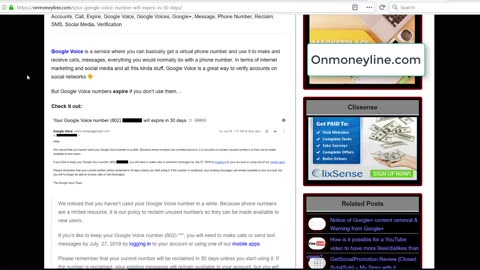 Your Google Voice number will expire in 30 days - Onmoneyline