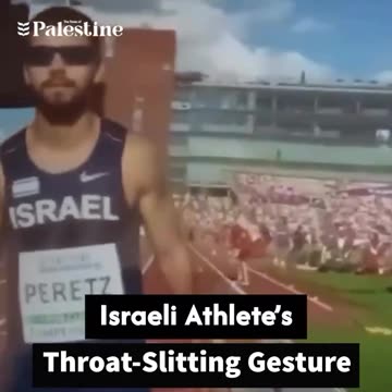 Israeli athlete Peretz made a throat-slitting gesture