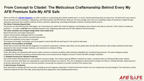 From Concept to Citadel: The Meticulous Craftsmanship Behind Every My AFB Premium Safe-My AFB Safe