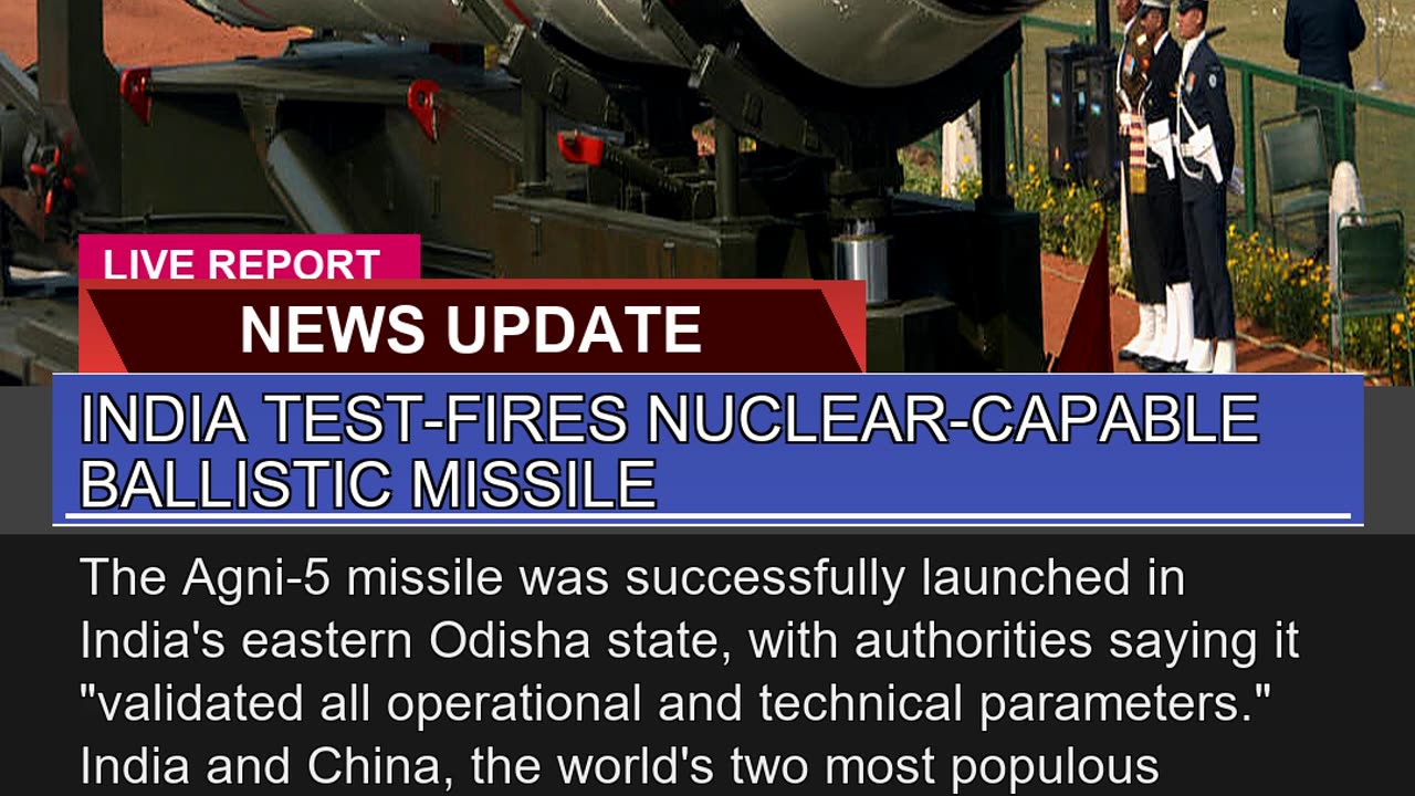 India Testfires Nuclearcapable Ballistic Missile