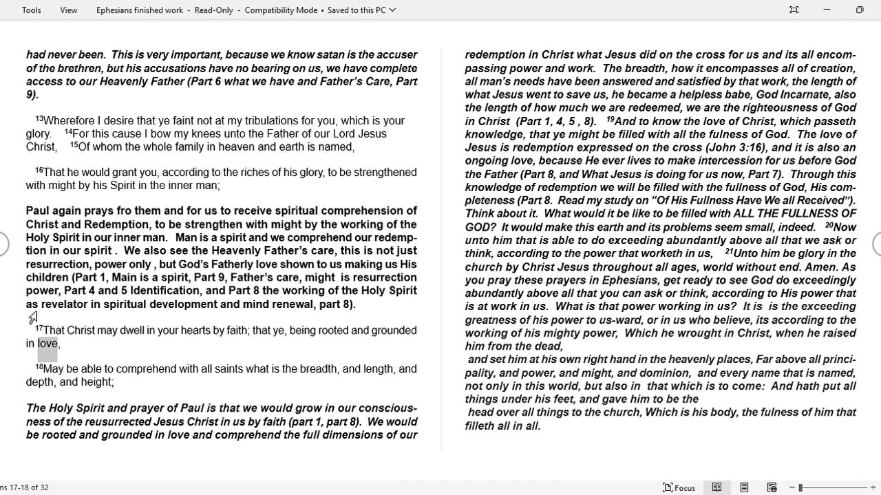 EPHESIANS 1,2,3 FINISHED WORK...