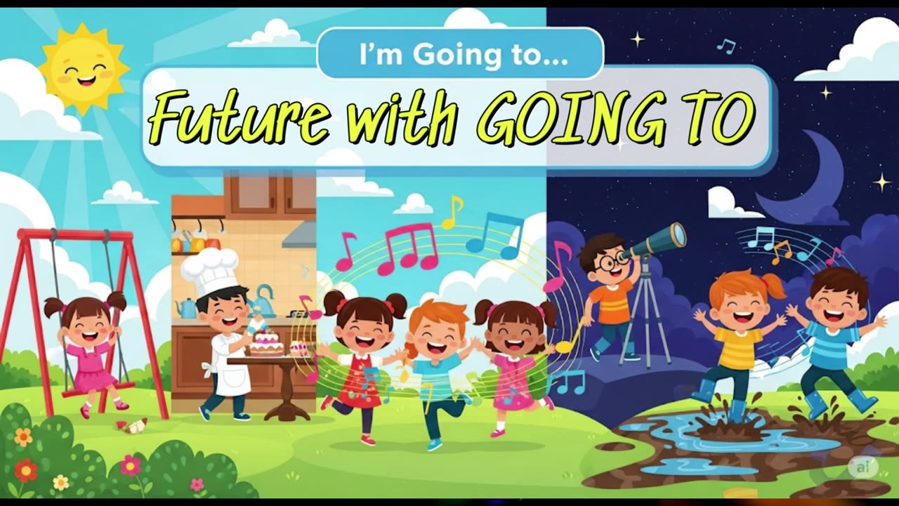 I’m Going to… – Canción educativa sobre el futuro con GOING TO (creado con Inteligencia Artificial)