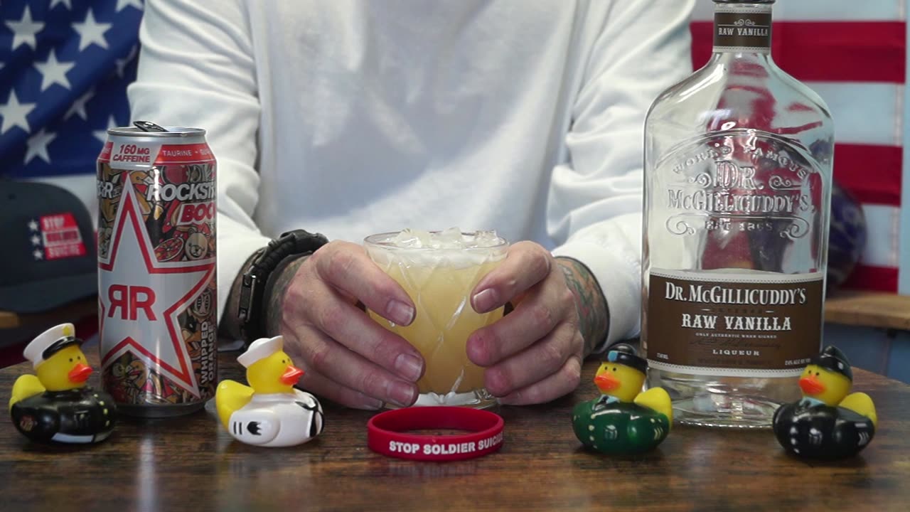 Nelson Yeager - Dr McGillicuddy Raw Vanilla Liqueur & Rockstar Boom Whipped Orange Energy Drink
