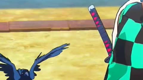 The talking crow gave us a scary mission 😱 Go to Tokyo now! A demon is waiting! 🐦🗼🗡️ #anime