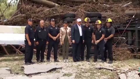 Trump and First Lady thank local firefighters for their heroic efforts
