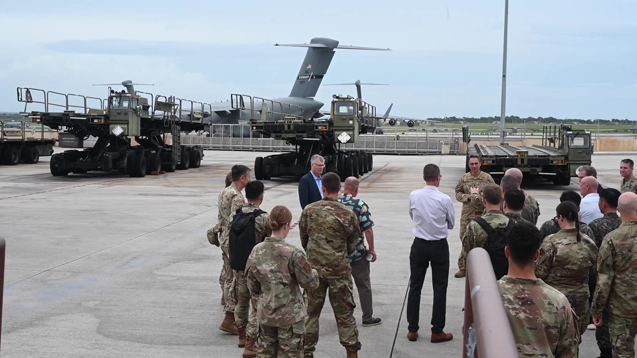 Sec Air Force Meink briefed at 734th AMS, Guam (Port Dawgs!!!)
