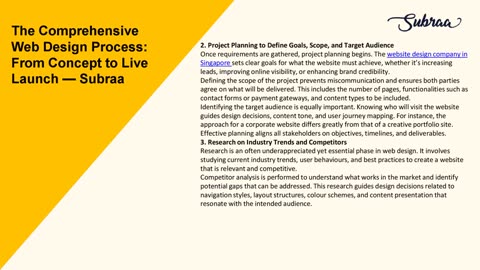 The Comprehensive Web Design Process: From Concept to Live Launch — Subraa