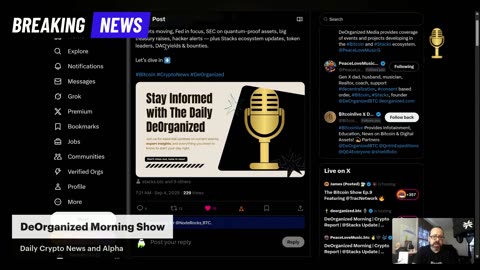 DeOrganized Morning | Crypto Report | @Stacks Update | $126M Bitcoin Treasury Raise 🔥 SEC Launches Task Force | 9-4