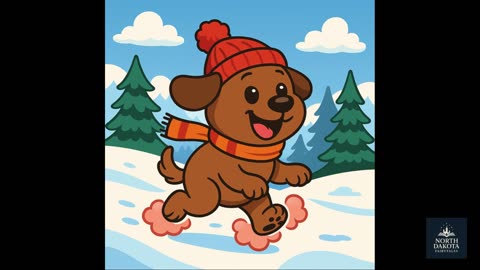 Le chien court dans la neige – chante ses pattes chaudes | Contes de fées du Dakota du Nord