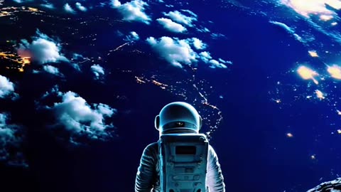 This 4K Live Wallpaper captures a breathtaking moment of solitude and wonder as an astronaut sits on