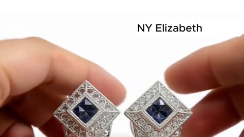 Sapphire & Diamond Filigree Drop Earrings
