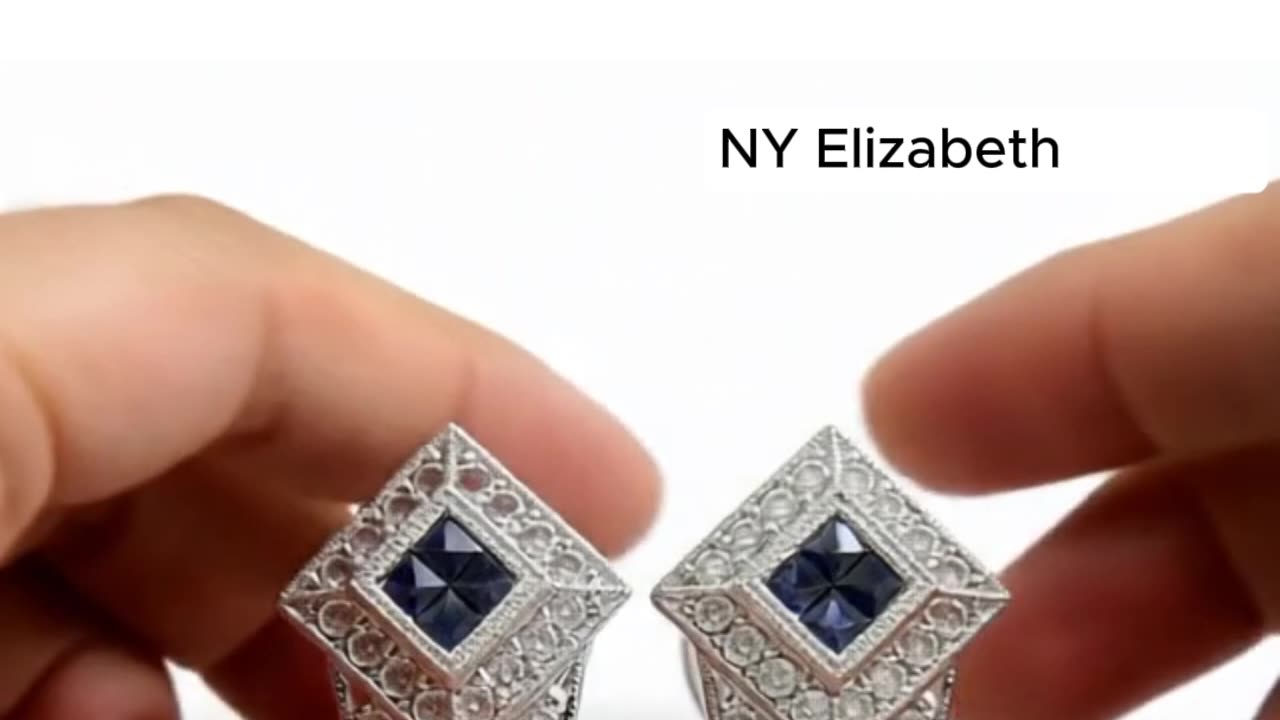 Sapphire & Diamond Filigree Drop Earrings