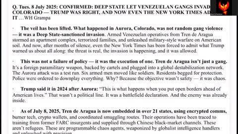 Deep State Let Venezuelan Gangs, and Other Illegal Invaders Invade Colorado, and The United States