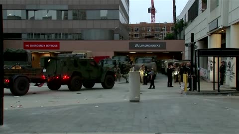 National Guard troops seen assembling at LA federal building